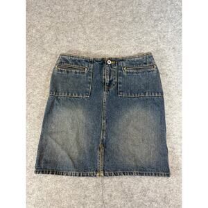Vintage Gap Factory Store Denim Jean Pencil Skirt Womens 2 Blue Faded Cotton Y2K